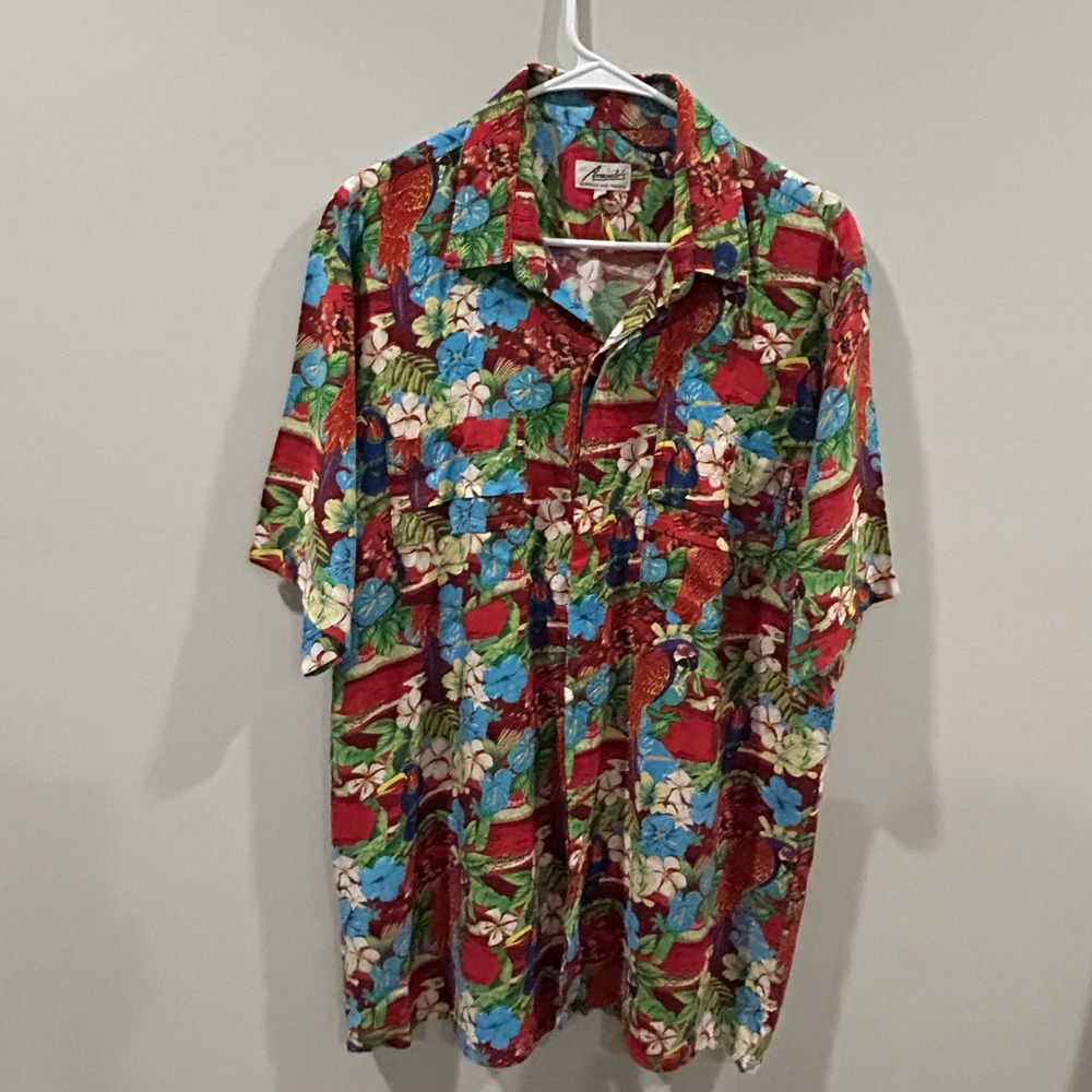 Vintage Armando’s Caribbean Button Down Shirt with Floral Design 80s, very rare!